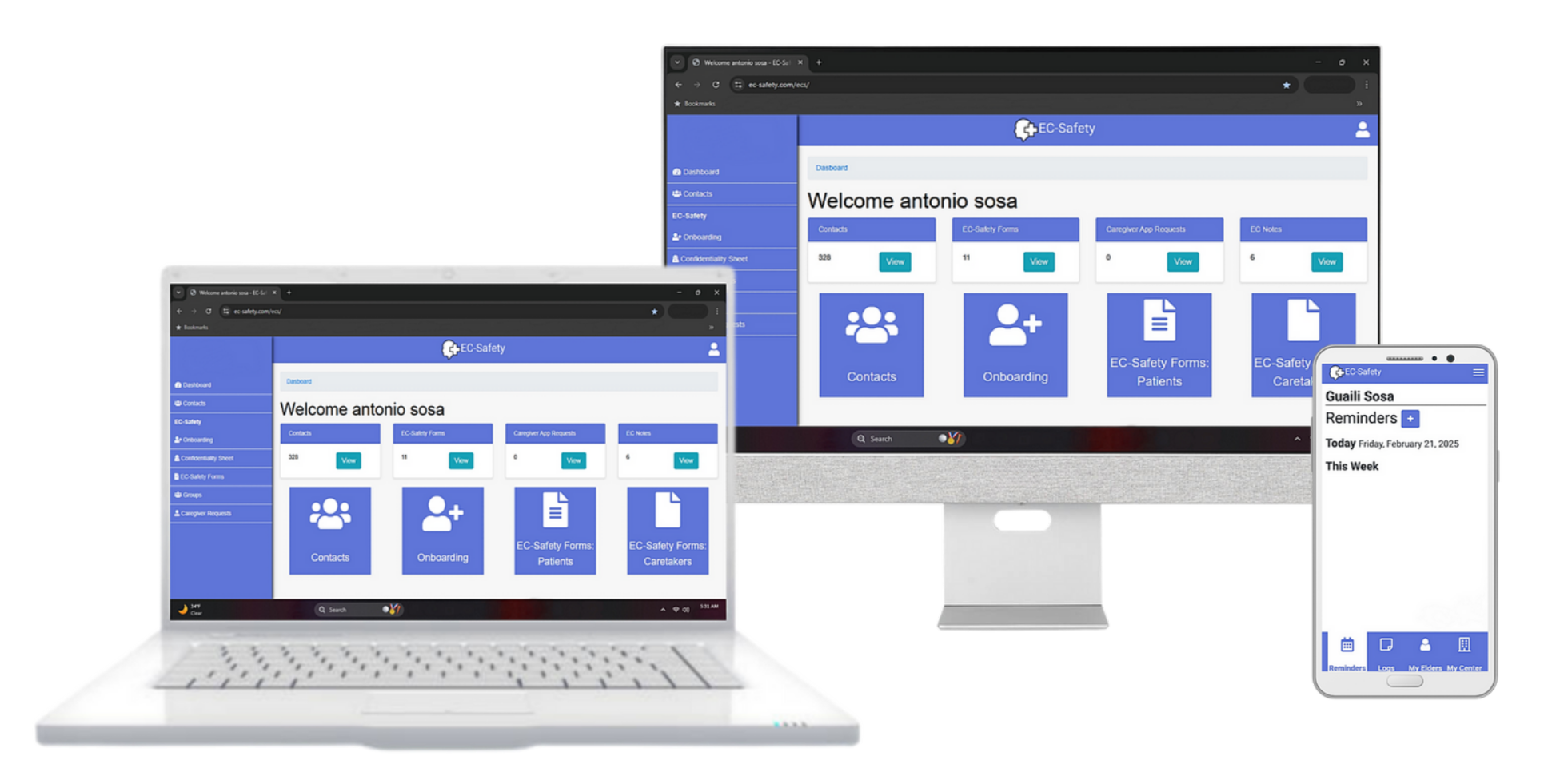 EC-Safety platform on multiple devices